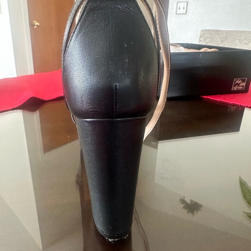 Banana Republic Black Platform Heel Sandals with Nude Straps